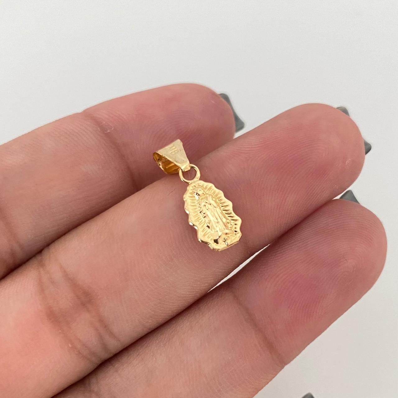 Dije silueta virgen guadalupe Oro amarillo 18k 0,45 Gr / 2,0 Cm